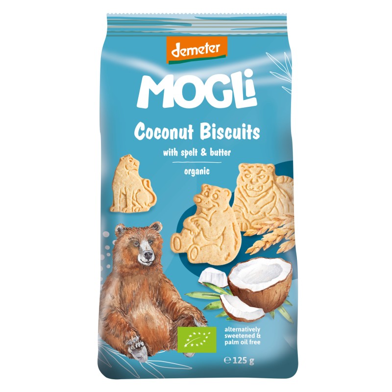 ECO Biscuiti cu cocos ursuleti, Mogli, 125g