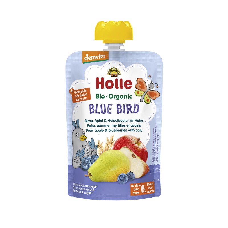 ECO Blue Bird - Piure de pere, mere si afine cu ovaz 100g