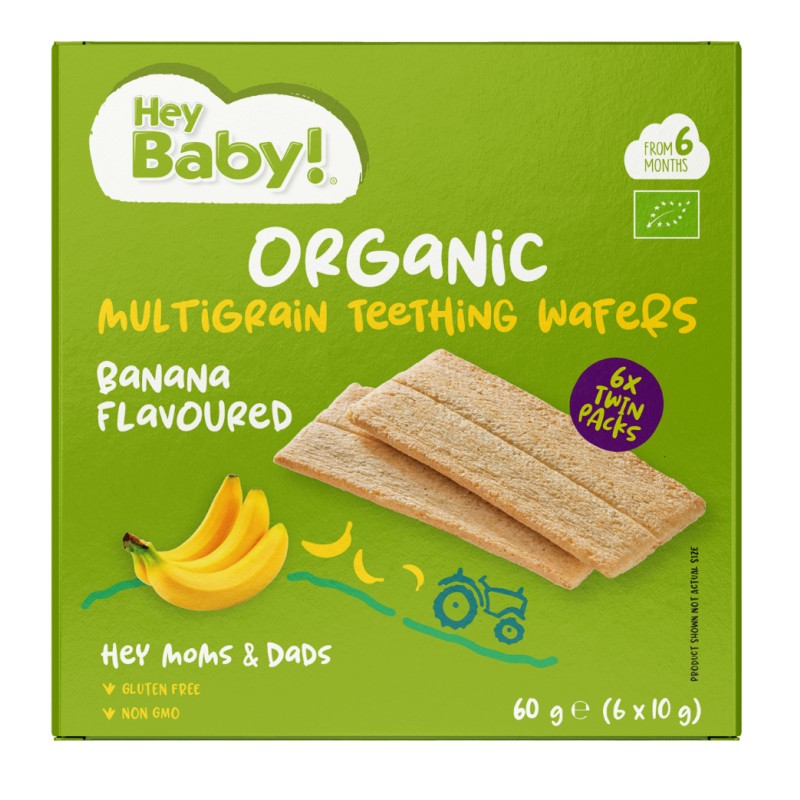 ECO Crackers pentru dentitie, cu banane, 60g (6 x 10g)  
