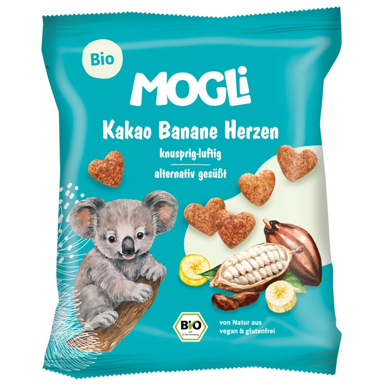 ECO Inimioare expandate din porumb cu cacao, Mogli, 30g