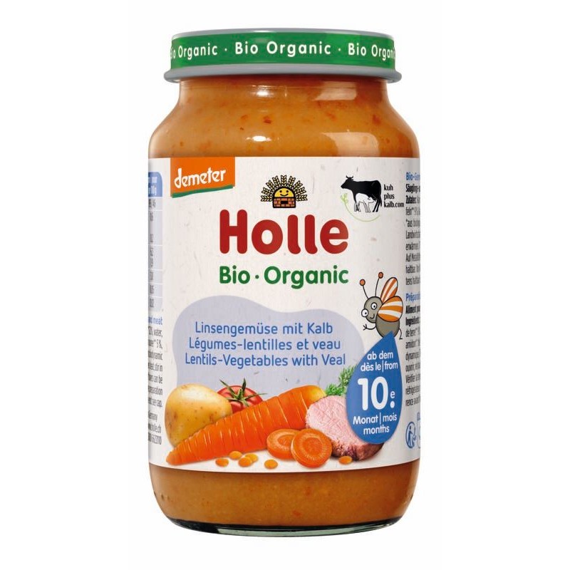 ECO Piure de legume cu linte si carne de vitel 220g