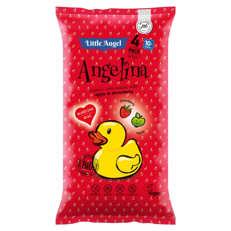 ECO Pufuleti cu mar si capsuni Angelina 4x15g