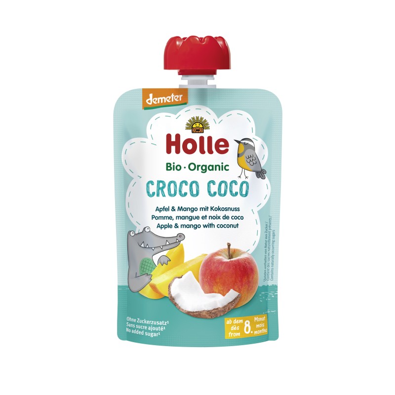 ECO Croco Coco - Piure de mere cu mango si nuca de cocos 100g