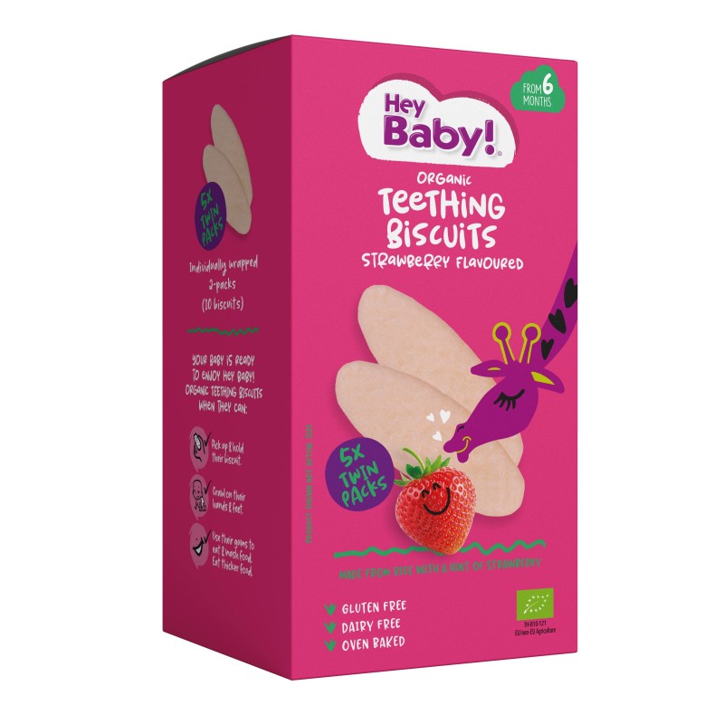 ECO Biscuiti pentru copii pentru dentitie, cu aroma capsuni, 21g